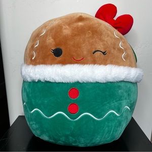 Squishmallow 12" Gina The Gingerbread Girl Holiday 2022 Christmas Toy Plush NWT